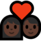 Couple With Heart - Black emoji on Microsoft